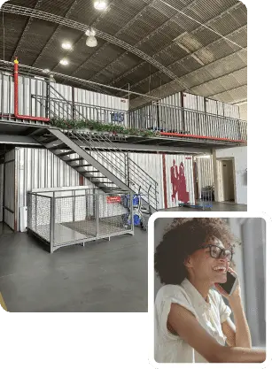 Interior do galpão Instock Self Storage em São José dos Campos